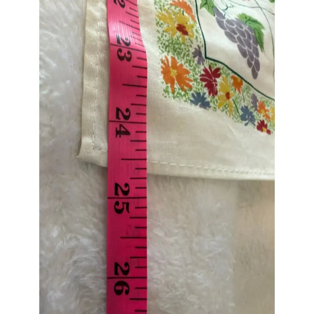 Vintage 2001 Calendar Tea Towel Flowers Fruit Linen Kitchen Wall Hanging Decor